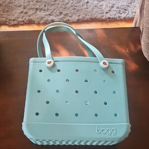 Blue Tote Bag with Modern Perforated Design
